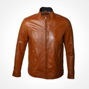 Blouson en agneau souple camel - Alonzo