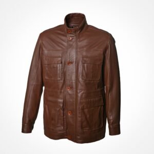 Parka en cuir camel - Carlo
