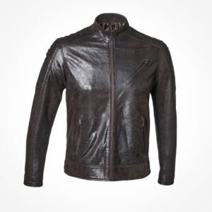 Blouson en cuir vieilli marron - Gerardo