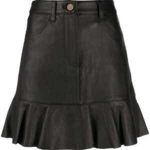 Mini-jupe en cuir noir - Gabriella