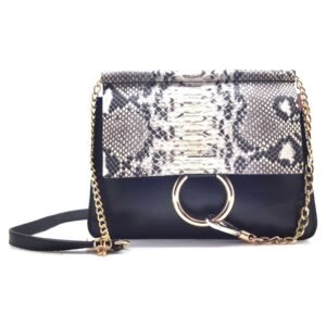 Mini sac à bandoulière chaîne croco blanc - Alessia