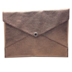Pochette moyenne en cuir taupe - Paola