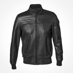 Blouson en cuir d'agneau noir - Arturo