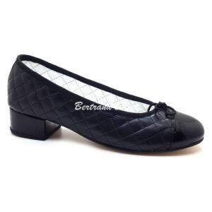 Ballerines Matelassées demi talon noir - eva2