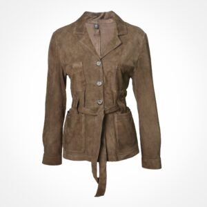 Veste saharienne en daim taupe - Ilaria