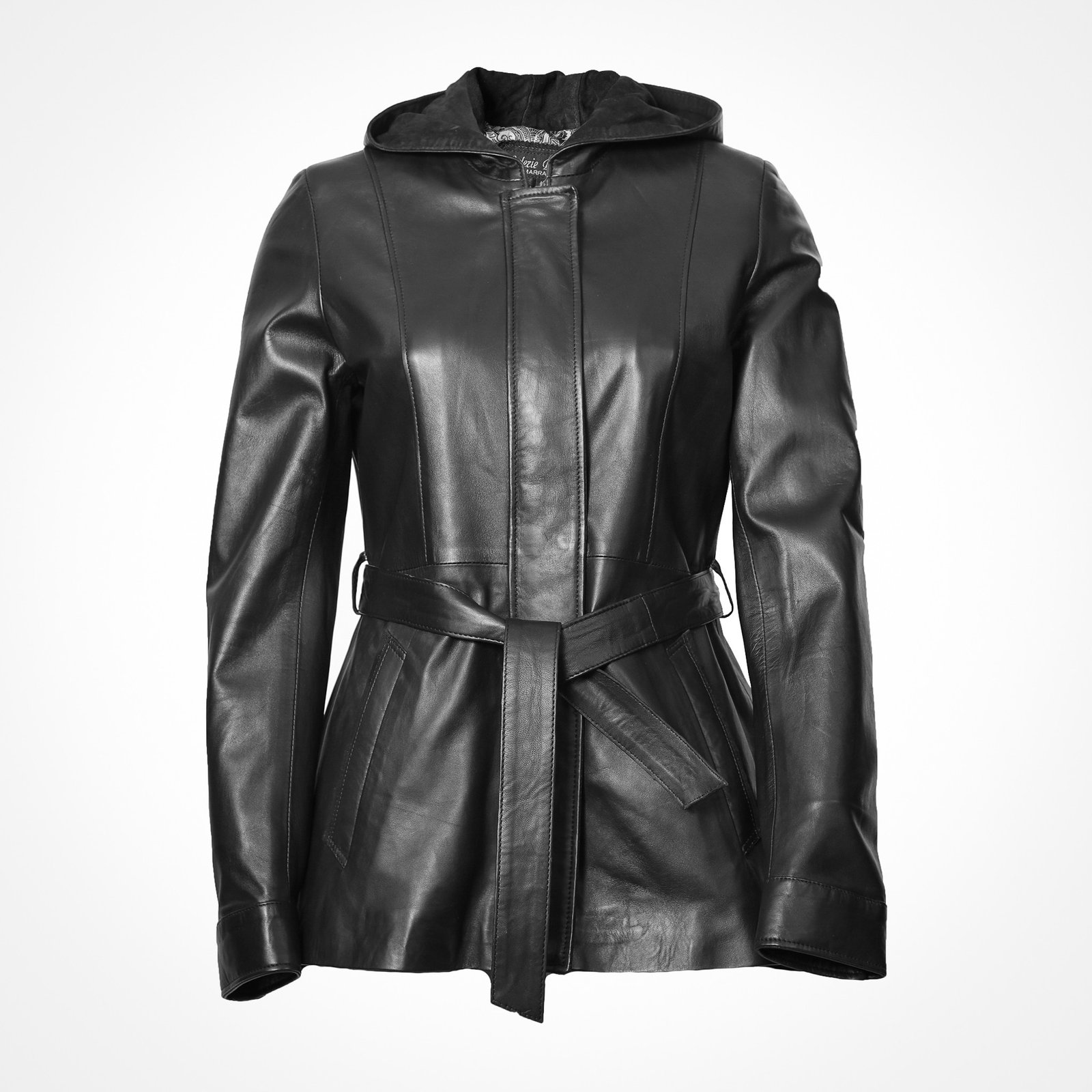 Veste 3/4 en cuir noir - Isotta