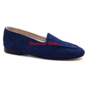 Mocassin daim souple bleu- Dumi