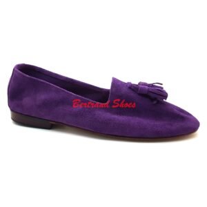 Mocassins à pompons en daim violet - Dani