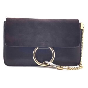 Petit sac porte epaule daim noir - Amalia