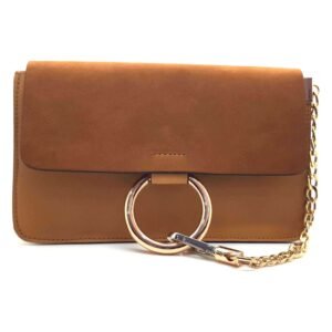Petit sac porte epaule daim camel - Amalia