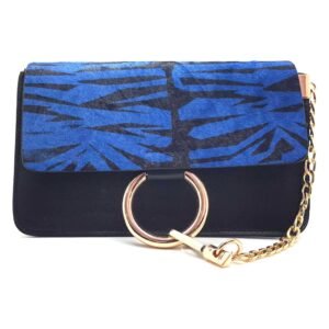 Petit sac porte epaule zebre bleu - Amalia