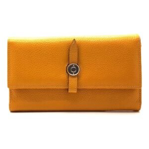 Portefeuille en cuir jaune - Rita