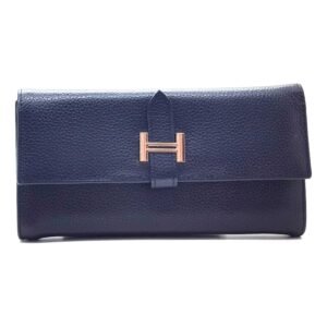 Portefeuille soufflet en cuir bleu - Rosa