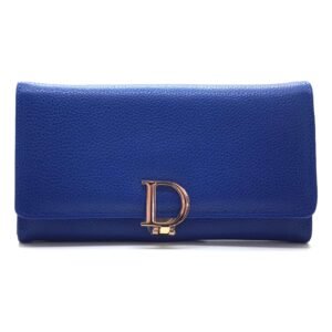 Portefeuille veau grain bleu majorelle - Milana