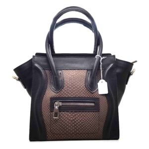 Sac à main Luggage noir doré - Francesca