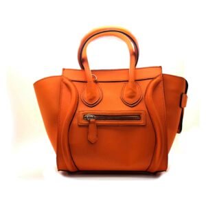 Sac à main Luggage orange lisse - Francesca