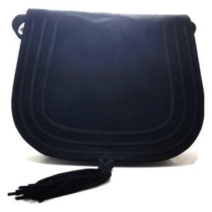 Sac a main port bandouli re daim noir - Bianca