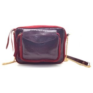 Sac en cuir marron et rouge - Daniella