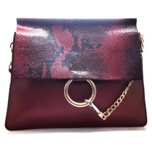 Sac porté épaule python rouge - Beatrice