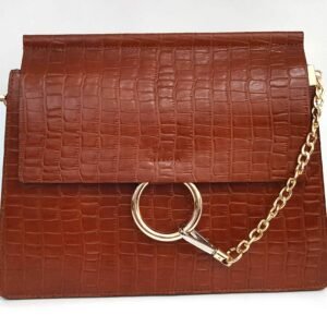 Sac porté épaule croco camel - Beatrice