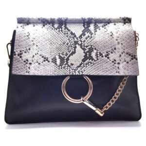 Sac porté épaule python blanc - Beatrice