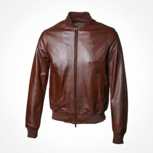 Bomber en cuir souple camel - Salvatore