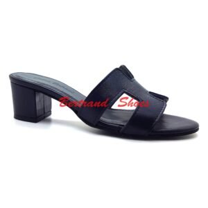 Sandales talon en cuir bleu - 018
